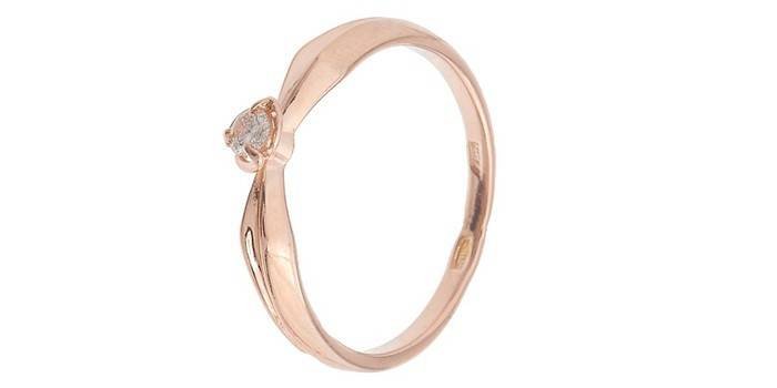 Anel de prata KAINOS com dourado e um pequeno diamante