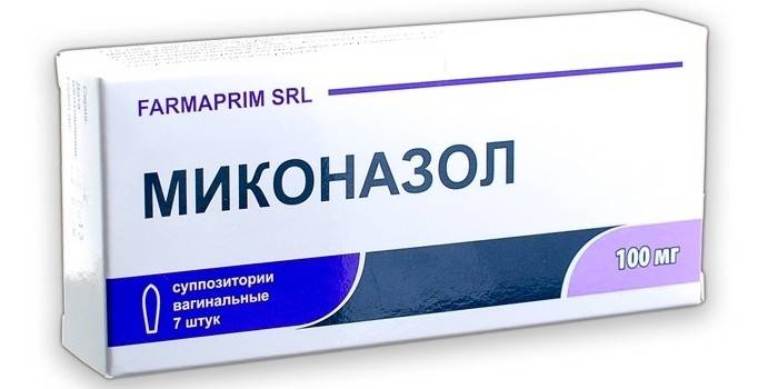 Supositorios vaginales de miconazol en un paquete