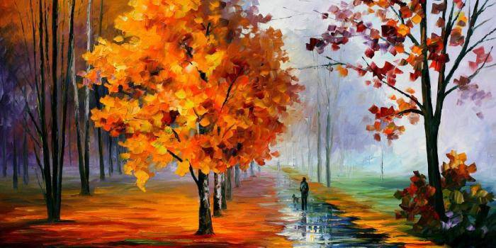 Parque de outono de pintura