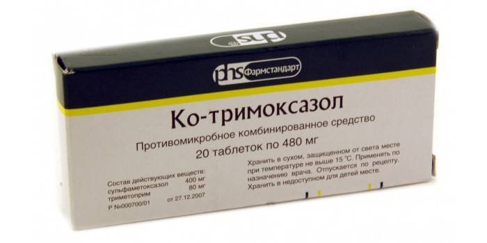 Embalaje de tabletas de cotrimoxazol