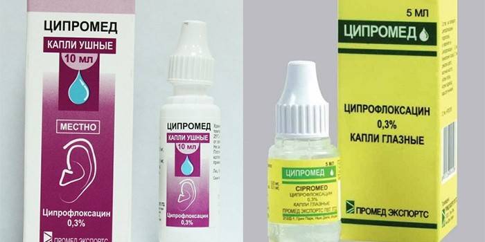 Ušné a očné kvapky Cypromed v balení
