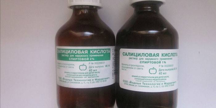 Butelki kwasu salicylowego