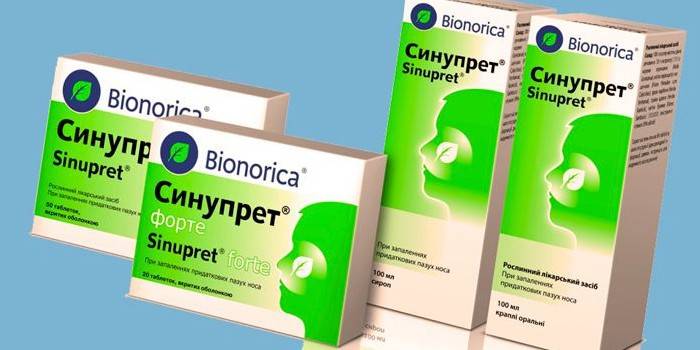 Embalagem de medicamentos Sinupret