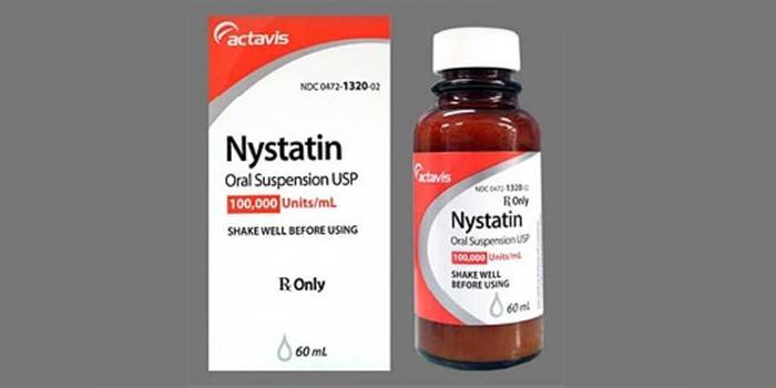 Suspenzia nystatínu v obale