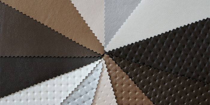 Diferentes cores e texturas de couro sintético