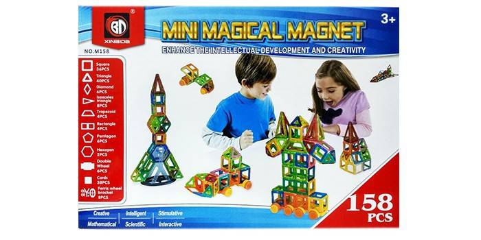 Magnetický konštruktor Mini Magical Magnet M158 v balení