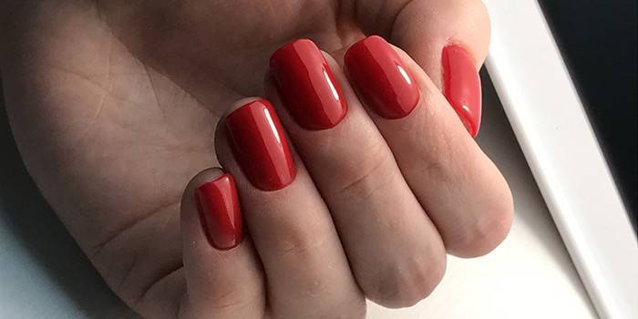 Mão da garota depois de manicure