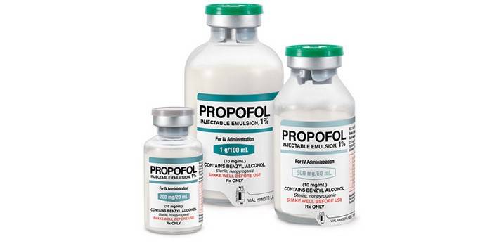 Garrafas de Propofol