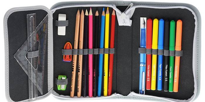 Organizador escolar preenchido