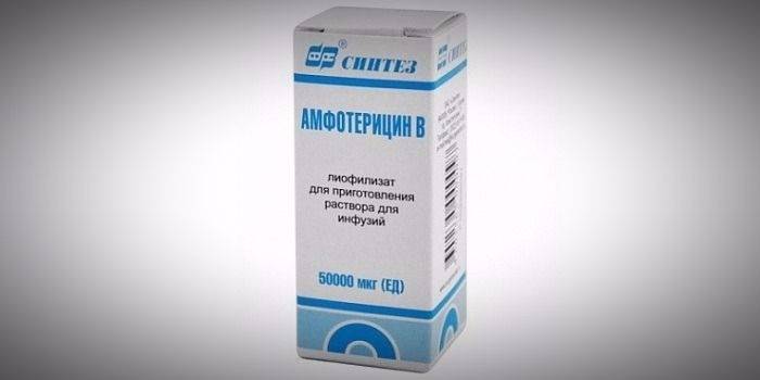 Инфузионен разтвор на амфотерицин В на опаковка