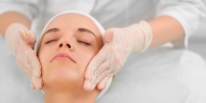 Mulher, em, um, esteticista, sessão