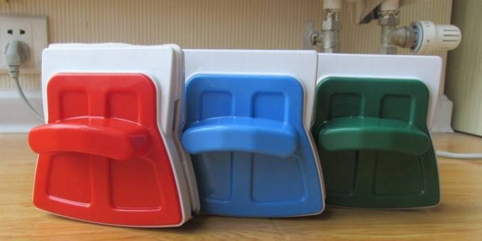 Tres cepillos para ventanas con imán Múltiple