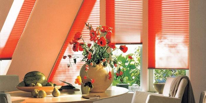 Cortinas de pliegues de acordeón en buhardillas