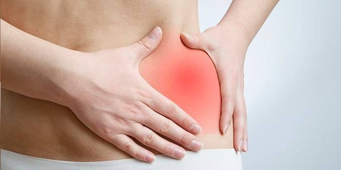 Dolor en el hueso ilíaco izquierdo en una mujer.