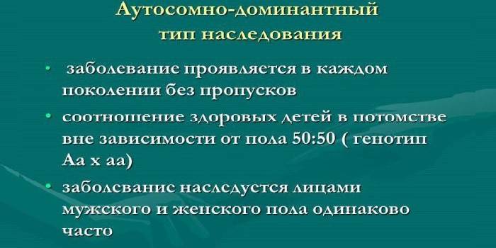 Známky autozomálneho dominantného typu dedičnosti