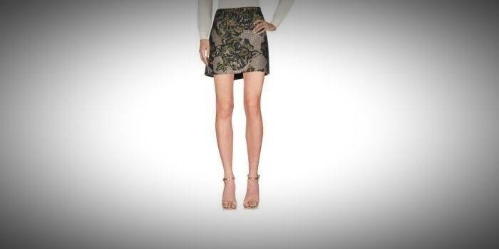 Falda Floral Gris