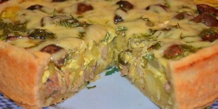 Quiche s mletým mäsom a šampiňónmi