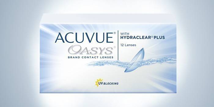 Embalagem de 12 oysys Acuvue com lentes hydraclear PLUS