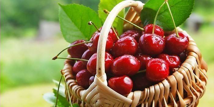 Cereza en una cesta