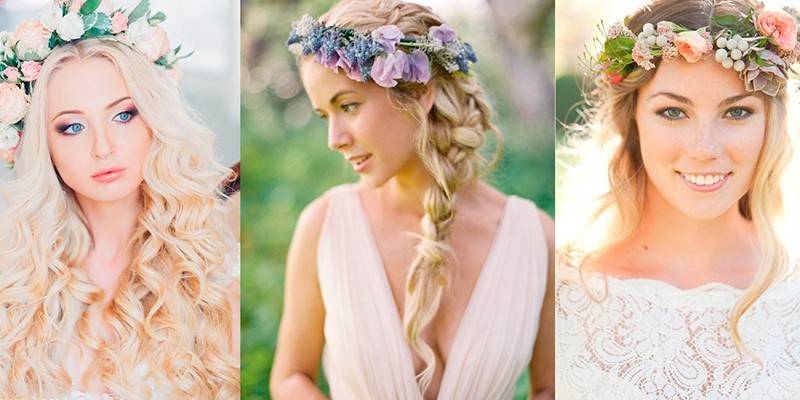 Ze świeżych kwiatów i wieńców w stylu boho