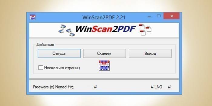 Okno narzędzia WinScan2PDF
