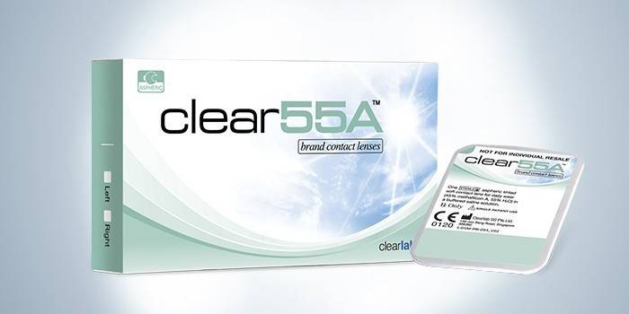 Limpar embalagem de lente 55A