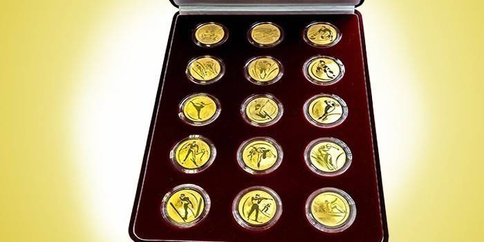 Série de esportes de inverno de moedas de ouro