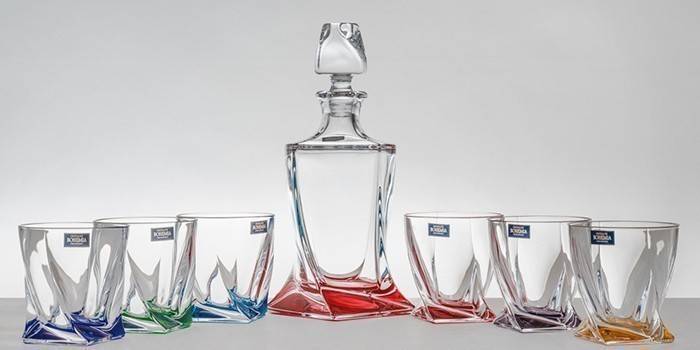 Jarra y vasos de Crystalite