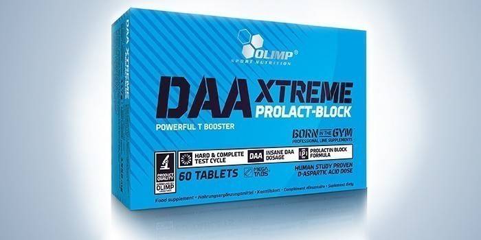 Comprimidos DAA xtreme em embalagem