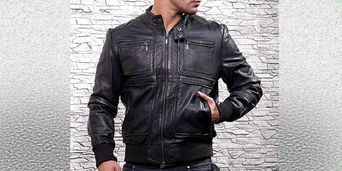 Moda urbana para homens jaqueta de couro
