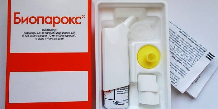 Inalador Bioparox na embalagem