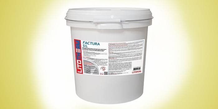 Balde com gesso de silicone LITOKOL LITOTHERM Factura Sil