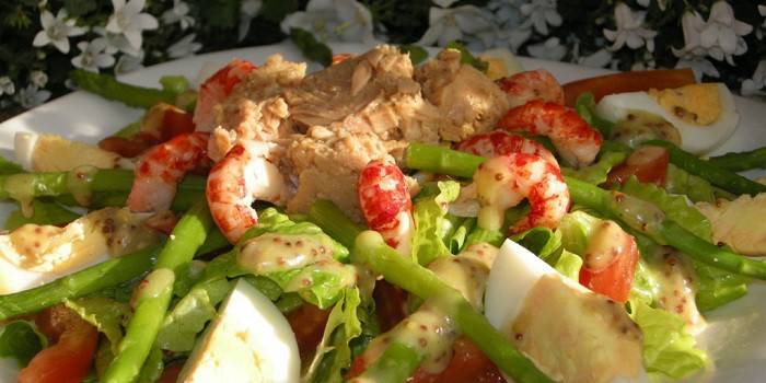 Salada de Camarão e Espargos