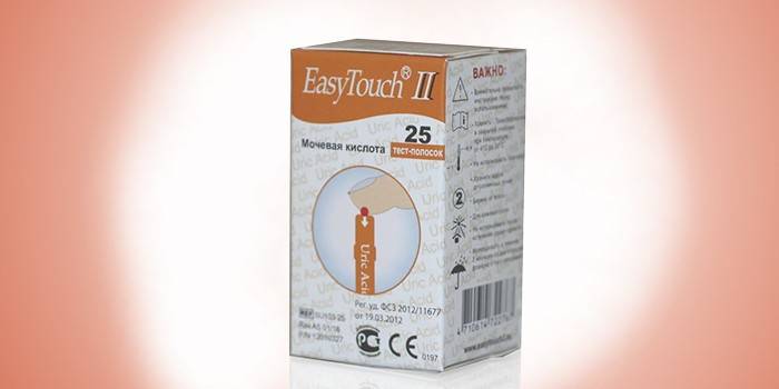 Opakowanie paska testowego EasyTouch z kwasem moczowym