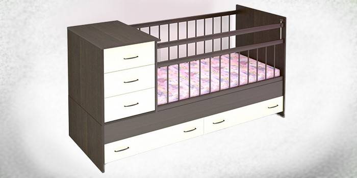 Cama de bebê transformadora com penteadeira BABY BOOM Maroussia