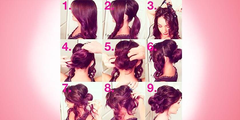Peinado alto hágalo usted mismo para cabello medio
