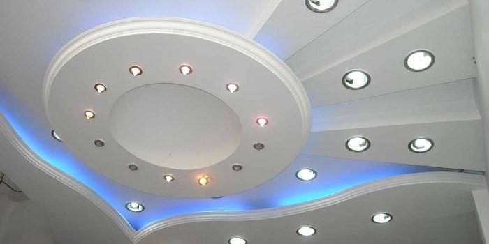 Holofotes de drywall no teto