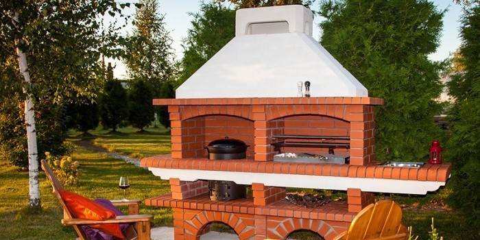 Ceglany kompleks z rusztem, grillem i kotłem Elegia Duet