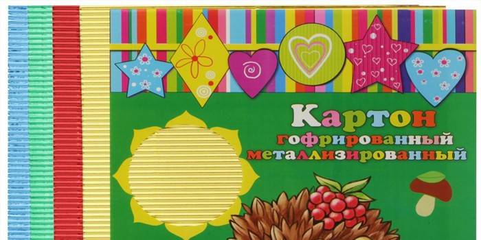 Zestaw metalizowanej kolorowej tektury falistej