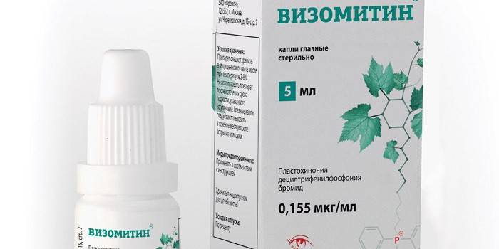 Krople do oczu Vizomitin w opakowaniu