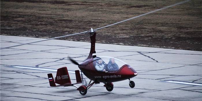 Pessoas, em, um, helicóptero
