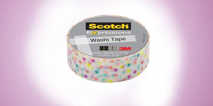 3M Scotch Washi w kolorowym groszku