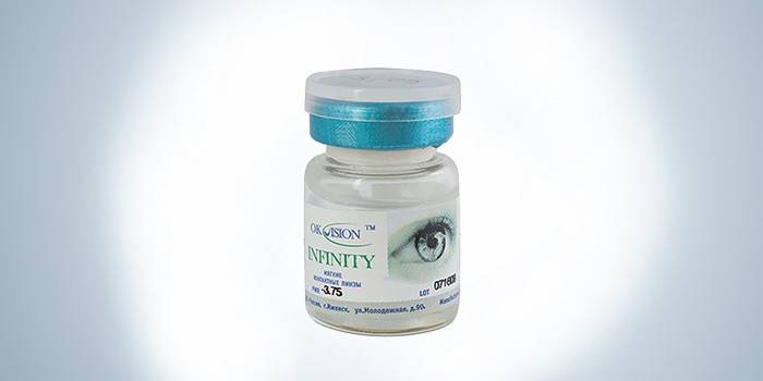 Lentes de desgaste longo do Infinity da OKVision em um frasco