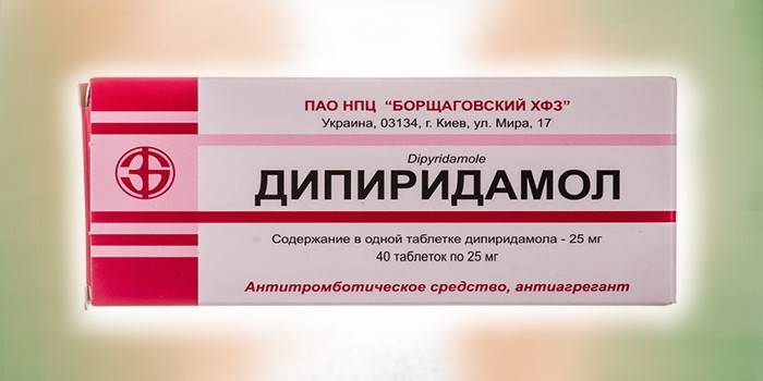 Dipyridamolové tablety v balení