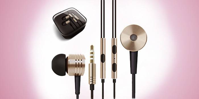 Fio de vácuo para fones de ouvido Xiaomi Piston 2 Rose Gold