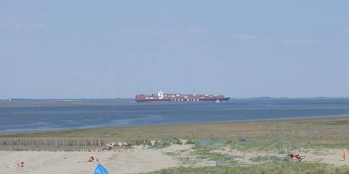Suchy statek towarowy w West Scheldt