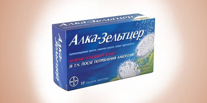 Alka-Seltzer na embalagem