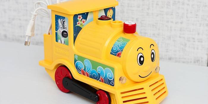 O inalador do trem do vapor de B.Well WN-115K é projetado para crianças sob a forma de um brinquedo do trem do vapor