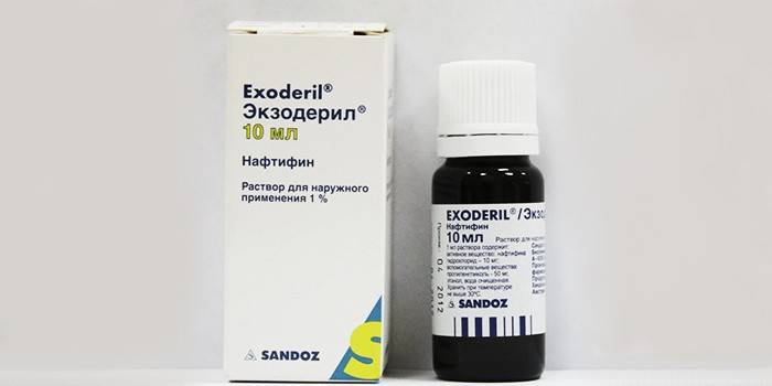 Roztok na vonkajšie použitie Exoderil v obale