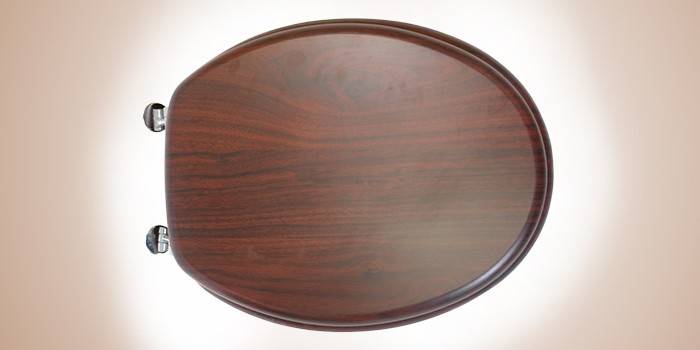 Toaletné sedadlo s kovovými úchytkami Mahogany